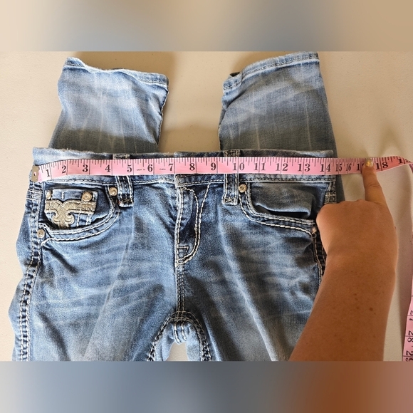 Rock Revival Nancy Cuffed Straight Women's Light Wash Jeans Sz 28 - Picture 4 of 7